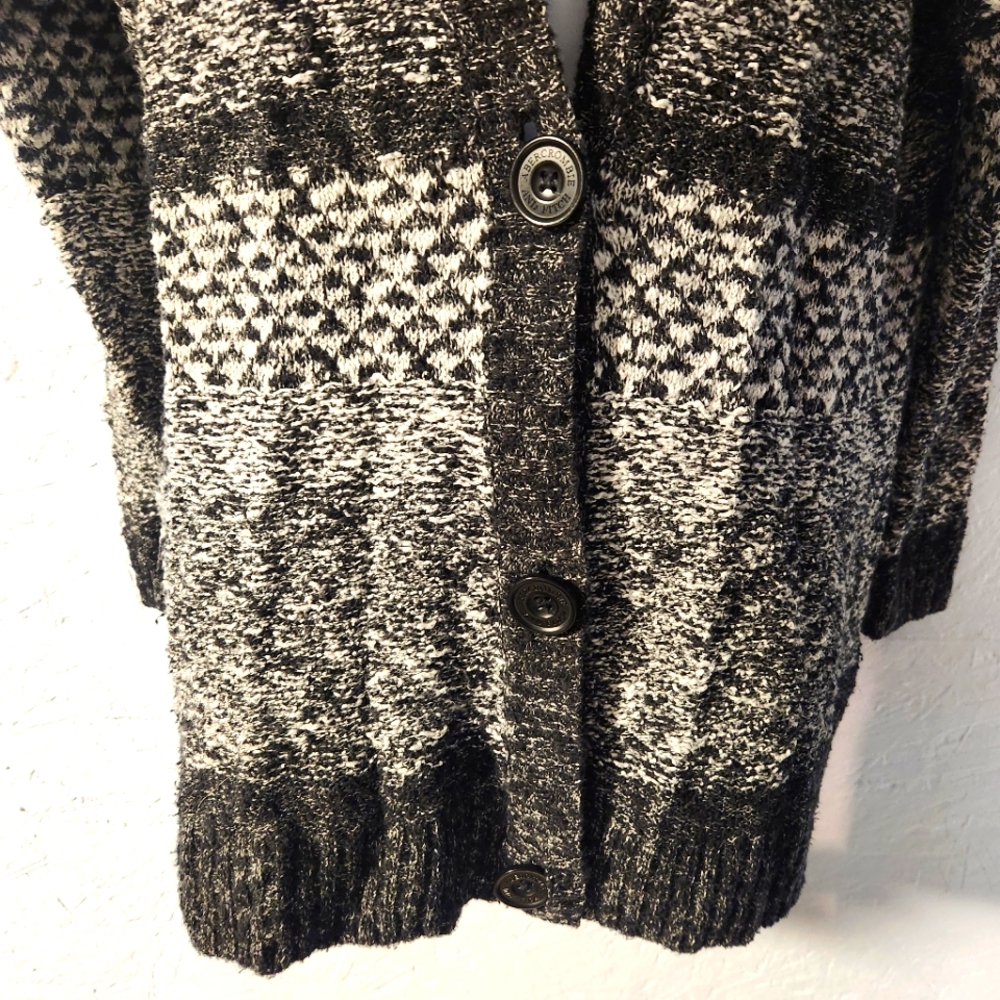 Abercrombie & Fitch Black & Grey Oversized Cardigan - Women's XS/S - Picture 2 of 6